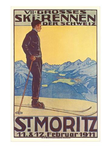 St Moritz Ski Run Art Deco