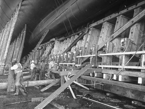 Ocean Liner America Being Launched in Newport News Va 