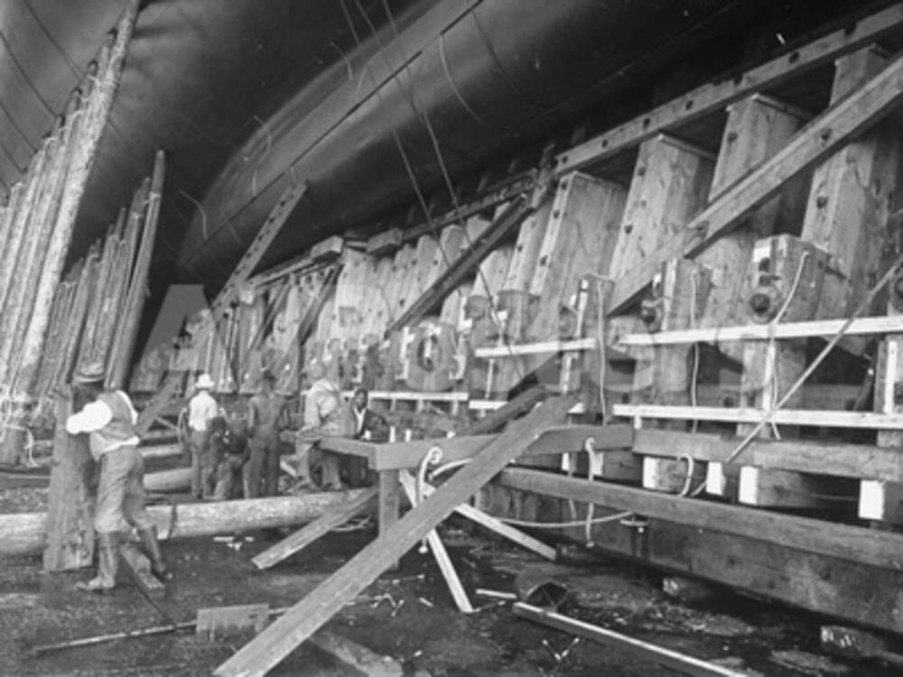 Ocean Liner America Being Launched in Newport News Va Ocean Liner America Being Launched in Newport News Va