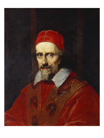 'Portrait of Pope Clement Ix , Bust Length' Giclee Print - Roman School