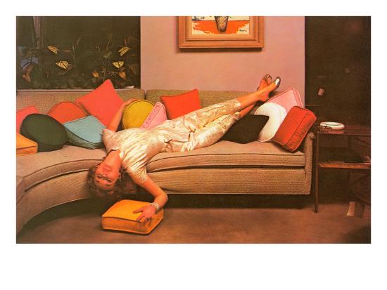 Woman Lounging On Counch Art At Allposters Com