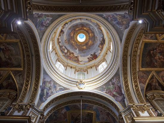 Interior Of Dome St Paul S Cathedral Mdina Malta Europe