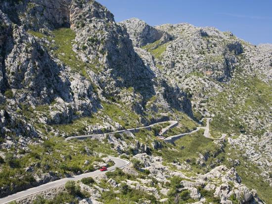 the winding mountain road to sa calobra mallorca balearic islands