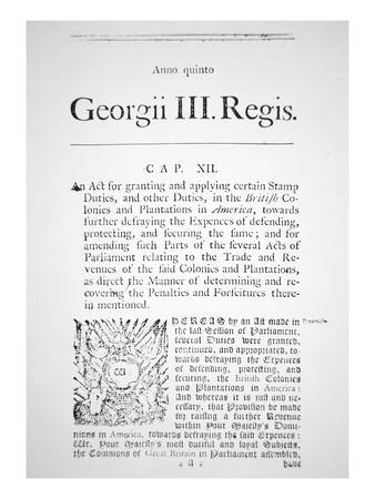 Stamp Act 1765 Essays