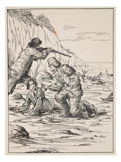 Download 'Robinson Crusoe and Friday Rescuing the Spaniard' Giclee Print - English | AllPosters.com