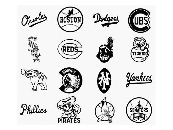 'Baseball Logos' Giclee Print - | AllPosters.com