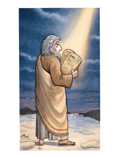 Moses Looks Glumly At His Stone Tablets Which Say 1040 On Them New Yorker Cartoon Premium Giclee Print Harry Bliss Allposters Com Moses Looks Glumly At His Stone Tablets Which Say 1040 On Them New Yorker Cartoon Premium Giclee Print Harry Bliss Allposters Com