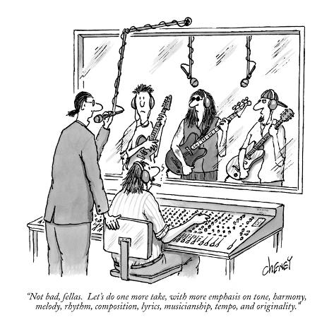 Not Bad Fellas Let S Do One More Take With More Emphasis On Tone Har New Yorker Cartoon