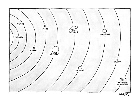 Picure Of The Solar System In Which Various Planets Appear Including Satur New Yorker Cartoon