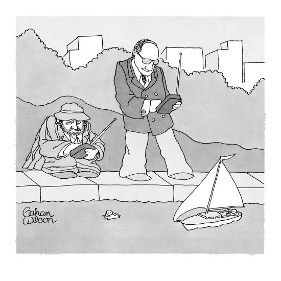 Rich Man And Poor Man Sit By The Fountain With Remote Control Boats The R New Yorker Cartoon Premium Giclee Print Gahan Wilson Allposters Com Rich Man And Poor Man Sit By The Fountain With Remote Control Boats The R New Yorker Cartoon Premium Giclee Print Gahan Wilson Allposters Com