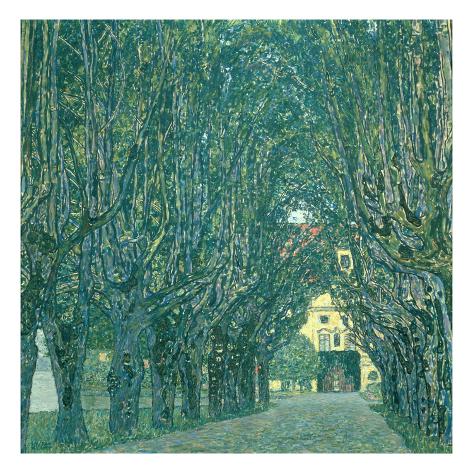 Framed Gustav Klimt Avenue in Schloss Kammer park Giclee Canvas Print Poster