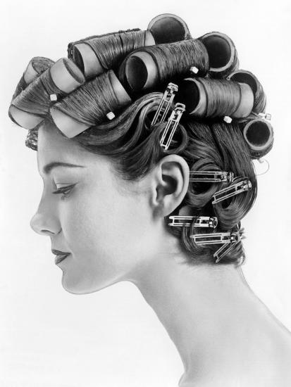 1960s Bouffant Hair Styles Created With Big Rollers And Pin Curls