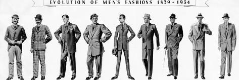 'Evolution of Menswear from 1879 to 1955' Photo  AllPosters.com