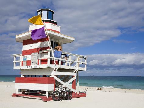 Lifeguard Tower On South Beach City Of Miami Beach Florida Usa