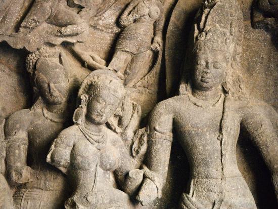 Cave Temple Carving Elephanta Island Unesco World Heritage Site