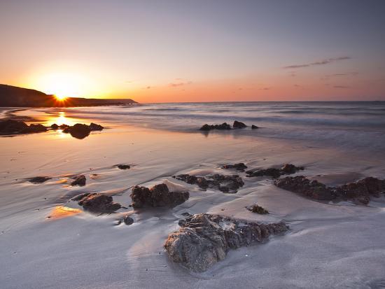 Dawn on Kennack  Sands  on the Lizard Peninsula in Cornwall  