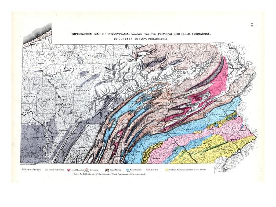 1872, Topographical Map, Pennsylvania, United States ...