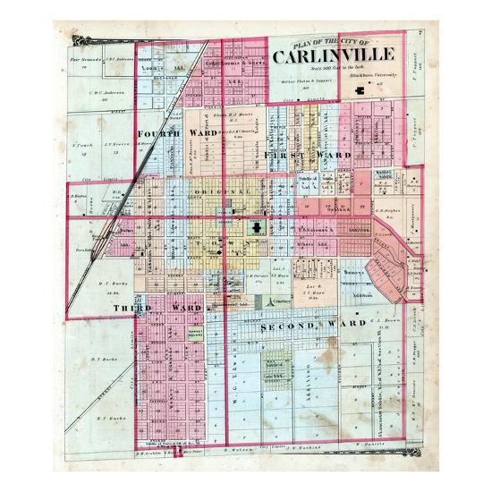 '1875, Carlinville City, Illinois, United States' Giclee Print