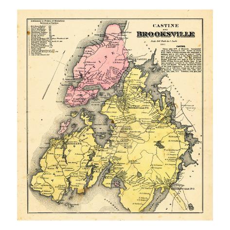 1881, Brooksville and Castine, Maine, United States Giclee Print at