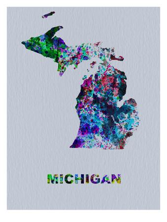 splatter michigan map color allposters sp posters