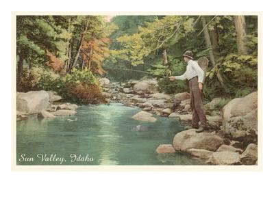 'Creek Fishing, Sun Valley, Idaho' Prints | AllPosters.com