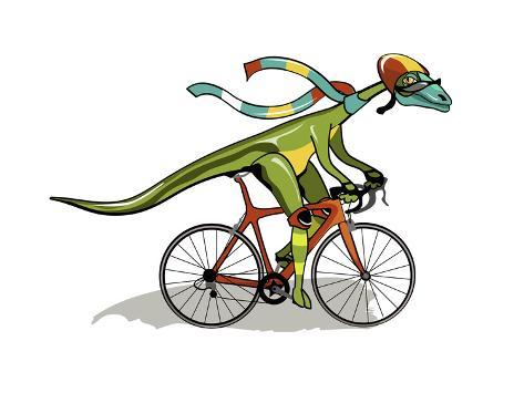dinosaur riding a bike
