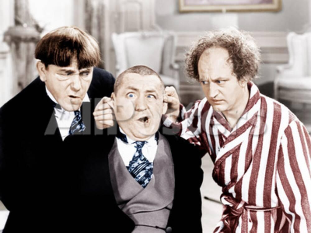 The Three Stooges, from left Moe Howard, Curly Howard, Larry Fine, ca