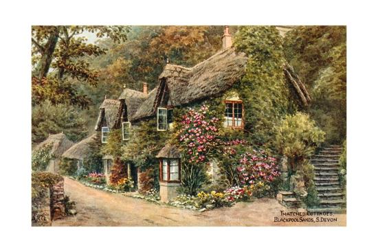 Thatched Cottages Blackpool Sands S Devon Giclee Print By Alfred