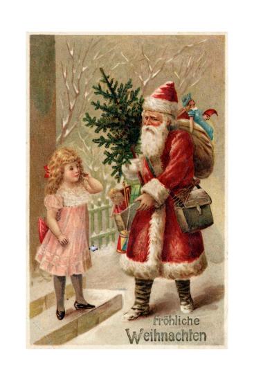 'German Christmas Card' Giclee Print - German School | AllPosters.com