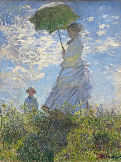 Woman with a Parasol - Madame Monet and Her Son, 1875 Giclee Print ...