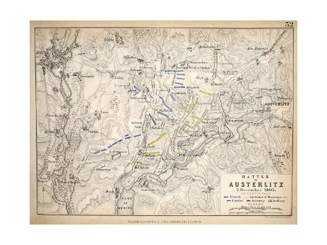 Map of the Battle of Austerlitz, Published by William Blackwood and Sons, Edinburgh and London
