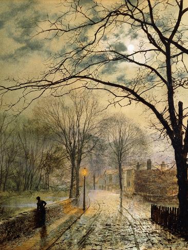 A Moonlit Stroll, Bonchurch, Isle of Wight, 1878 Giclee Print by John Atkinson Grimshaw at