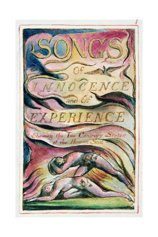 Title Page Plate 1 From Songs Of Innocence And Of Experience C 1815 26