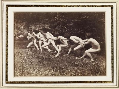 Male Nudes in Standing Tug of War, Outdoors, C.1883 