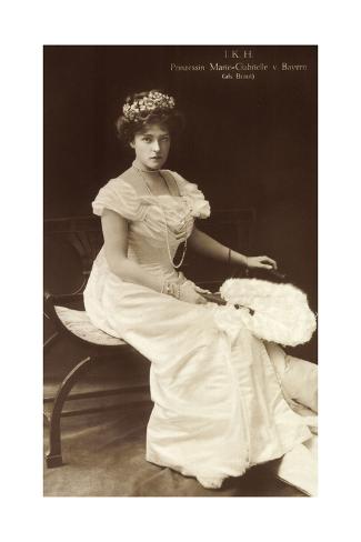 'Ak Prinzessin Marie Gabriele Von Bayern, Brautkleid, Fächer