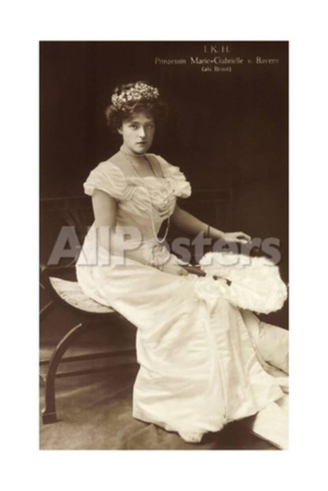 'Ak Prinzessin Marie Gabriele Von Bayern, Brautkleid, Fächer