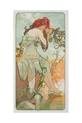 Alphonse Mucha Seasons Summer Giclee Canvas Print