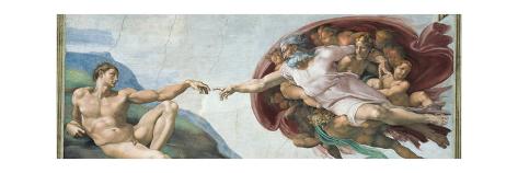 Sistine Chapel Ceiling God To Uches Adam With His Finger Art By