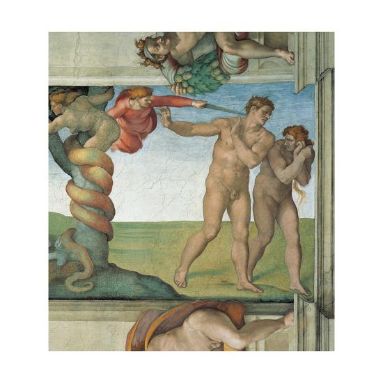 Sistine Chapel Ceiling Adam And Eve Expelled From Eden Posters By