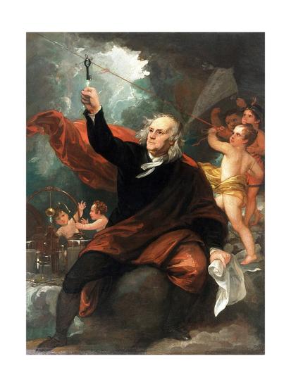 'Benjamin Franklin Drawing Electricity from the Sky' Giclee Print