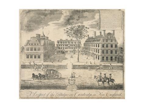 View of Harvard University before the American Revolution Giclee Print