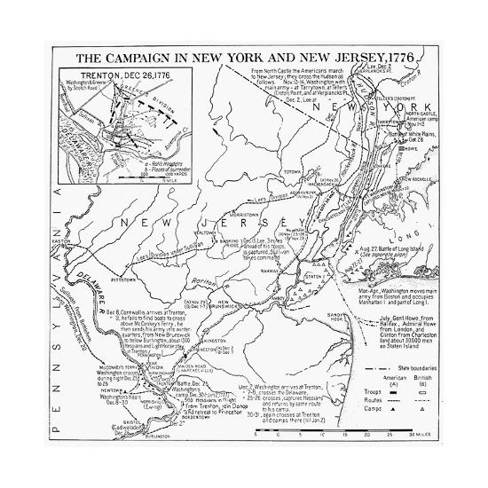 'Revolutionary War Map, 1776' Giclee Print | AllPosters.com