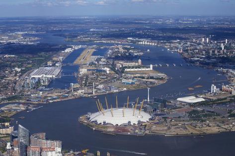 Aerial View Of London City Airport And O2 Arena London England United Kingdom Europe