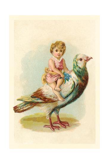 'Child Riding Large Bird' Prints - | AllPosters.com