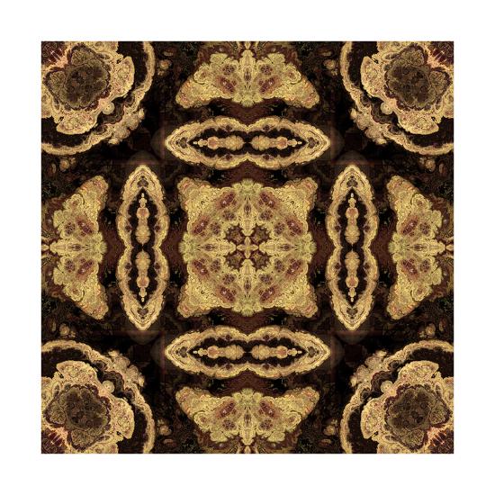 'Art Nouveau Geometric Ornamental Vintage Pattern in Beige and Brown