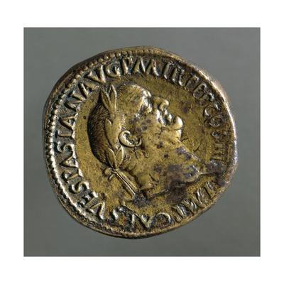 Sestertius Of Vespasian Bearing Image Of Emperor Ad 71 Recto Roman Coins Ad Giclee Print Allposters Com
