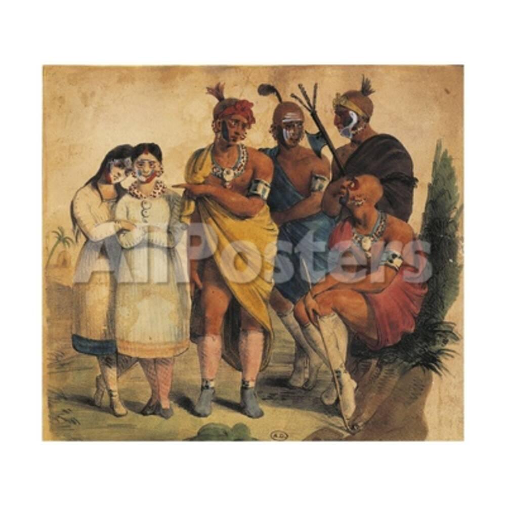 France, Paris, Native Americans in 1850 Giclee Print at