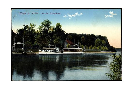 Halle Saale Partie An Der Rabeninsel Dampfer Preussen Giclee Print
