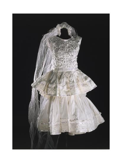 Short Paper Wedding Dress Model By Balenciaga 1960 Giclee Print