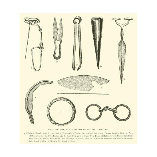 'Tools, Weapons, and Ornaments of the Early Iron Age' Giclee Print